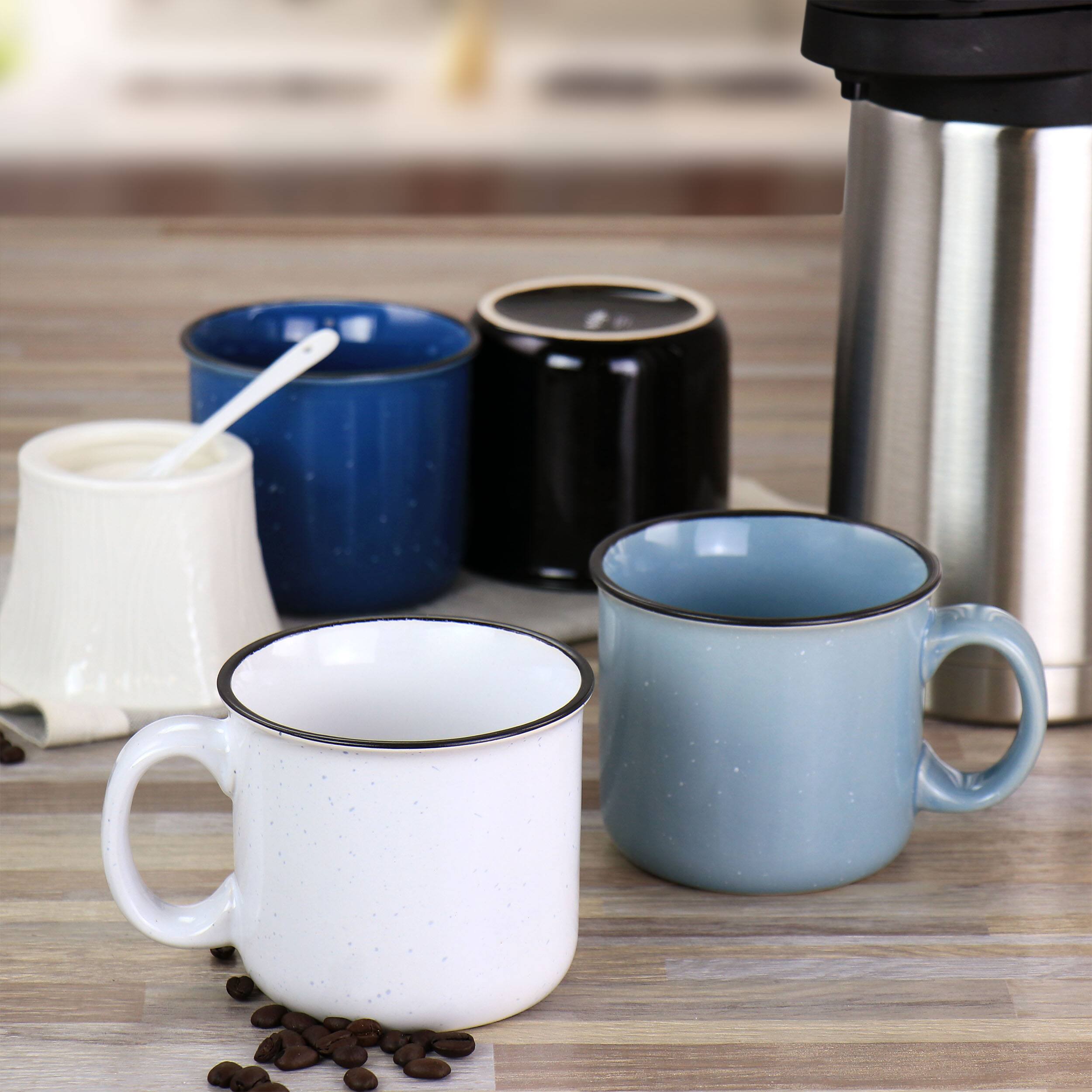 Alt View 5. Mr. Coffee - Mr. Coffee Mr. Colebrook Speckled Stoneware 18oz 4 Piece Mug Set in Assorted Colors - Assorted.
