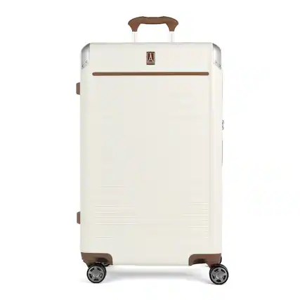 Front. Travelpro - Platinum Elite Hardside Expandable 29" Large Checked Spinner Luggage - Cream White.