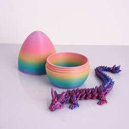 VIVZONE - Colorful 3D Printed Drangon with Egg Unique Gift - Pink