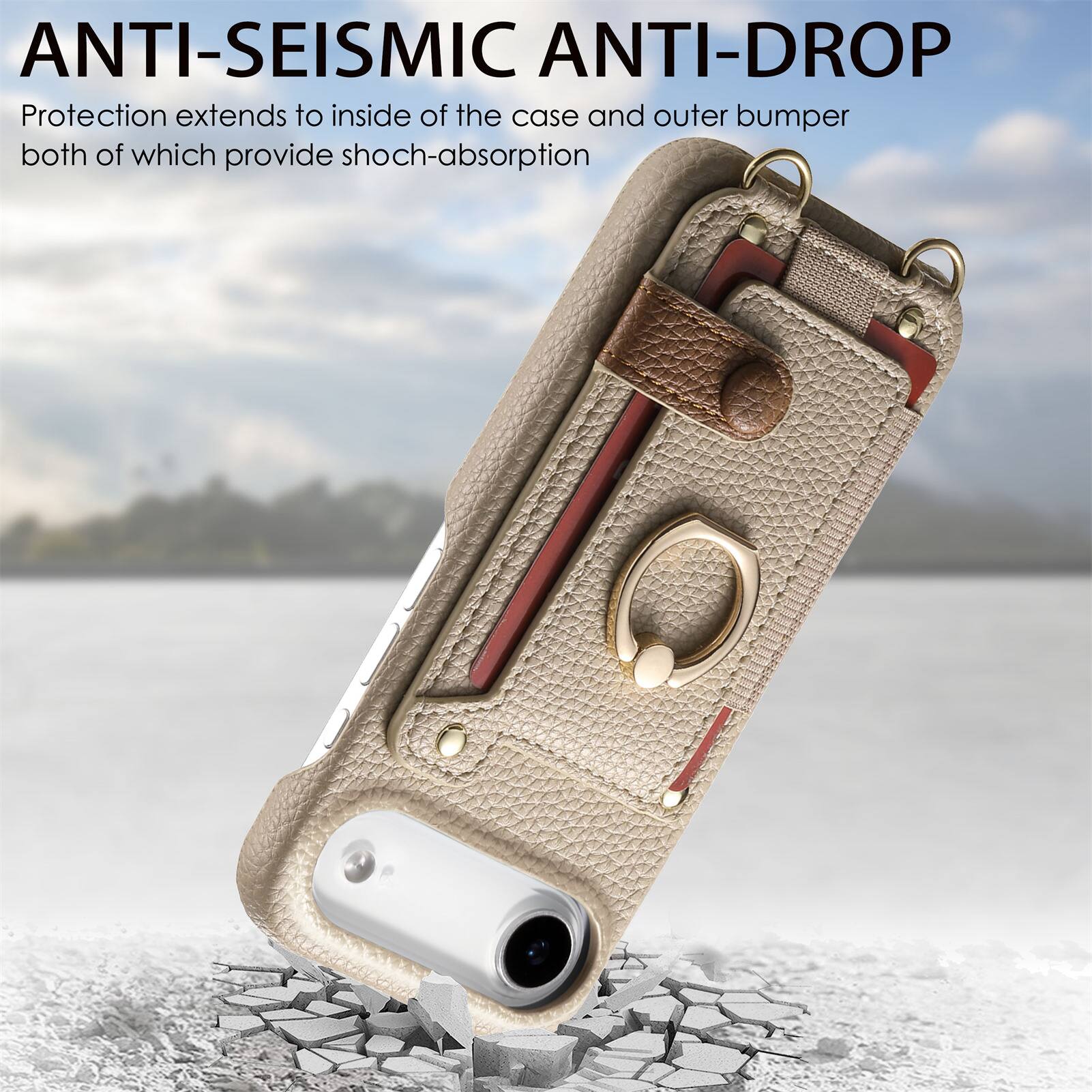 ANTI-SEISMIC ANTI-DROP  
Protection extends to inside of the case and outer bumper both of which provide shock-absorption