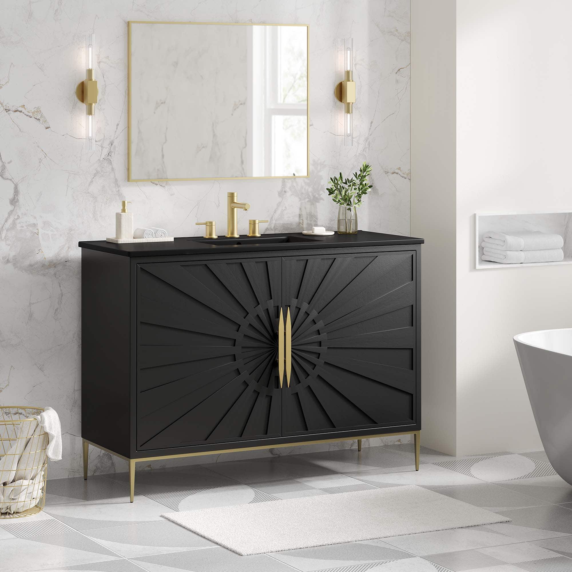Awaken Bathroom Vanity Basin Included by Modway - Black Black