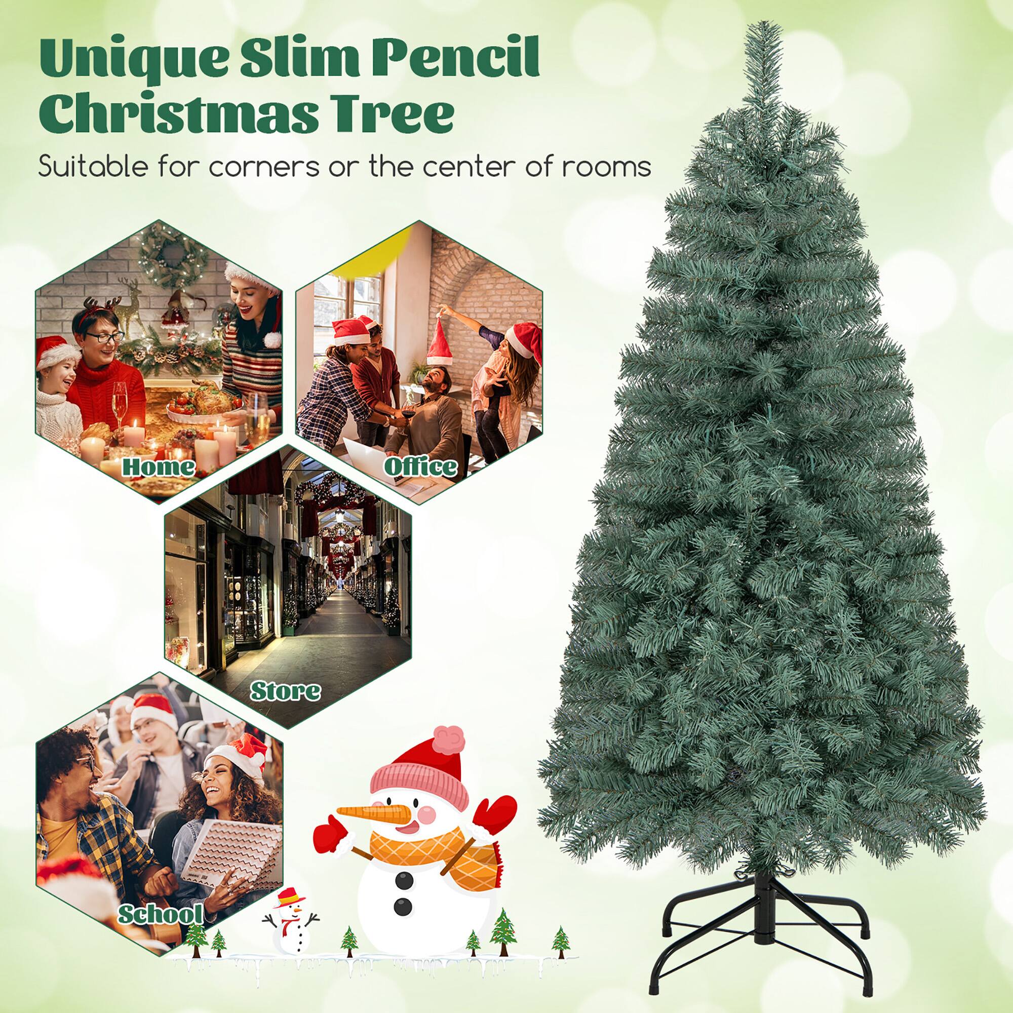 Unique Slim Pencil Christmas Tree  
Suitable for corners or the center of rooms  

Home  
Office  
Store  
School