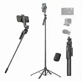 OMOMMD - Ai Face Tracking Tripod With Remote Auto Rotation Selfie Stick For Extendable To 1 4 Screw Phone Mount Andr - Default