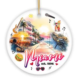 OrnamentallyYou - Artistic Miami Paradise Downtown Ornament Unique and Cultural Florida Vacation Souvenir - Multi-colored