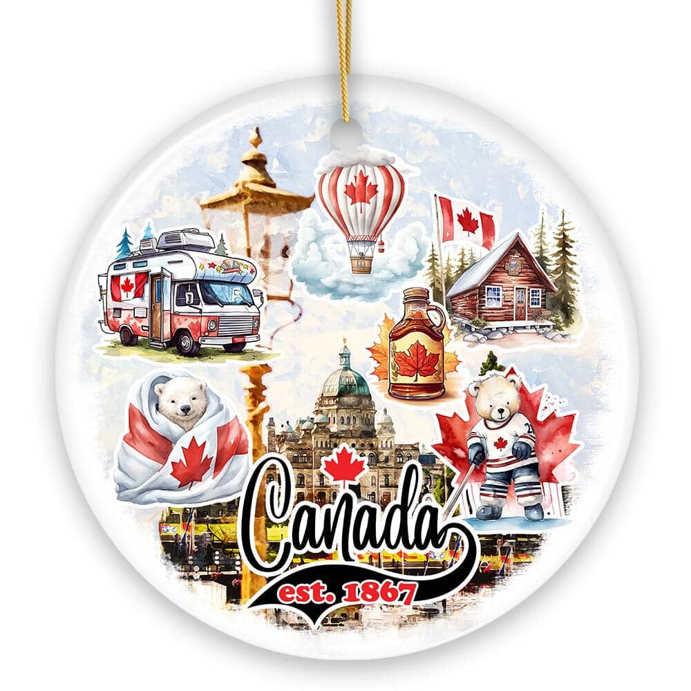 OrnamentallyYou - Canada Cultural Heritage and Traditions Artwork Ornament Canadian Landmarks and Travel - Multi-colored