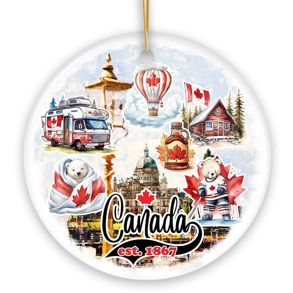 OrnamentallyYou - Canada Cultural Heritage and Traditions Artwork Ornament Canadian Landmarks and Travel - Multi-colored