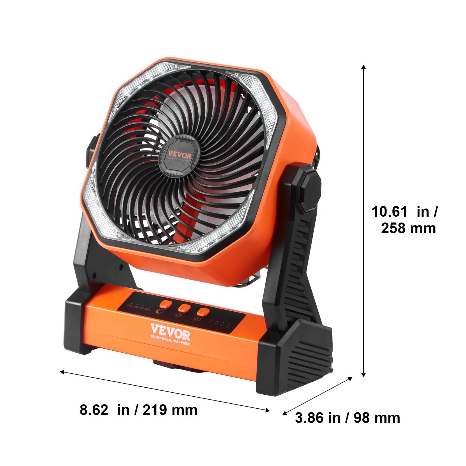 - VEVOR
- 10.61 in / 258 mm
- 8.62 in / 219 mm
- 3.86 in / 98 mm