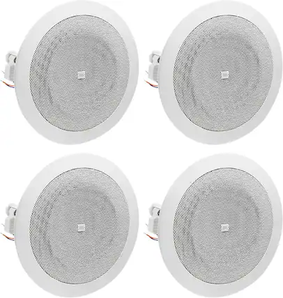 Front. JBL - JBL 8124 | 4-inch, Full-range, In-Ceiling Loudspeaker - White.