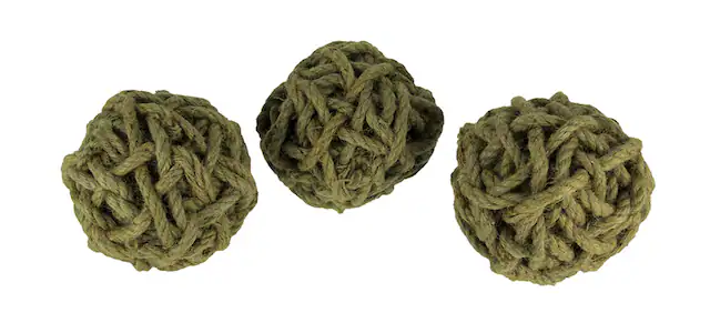 Front. A & B Home - 6 Inch Diameter Cole Twine Decorative Rope Balls Set of 3 - Khaki.