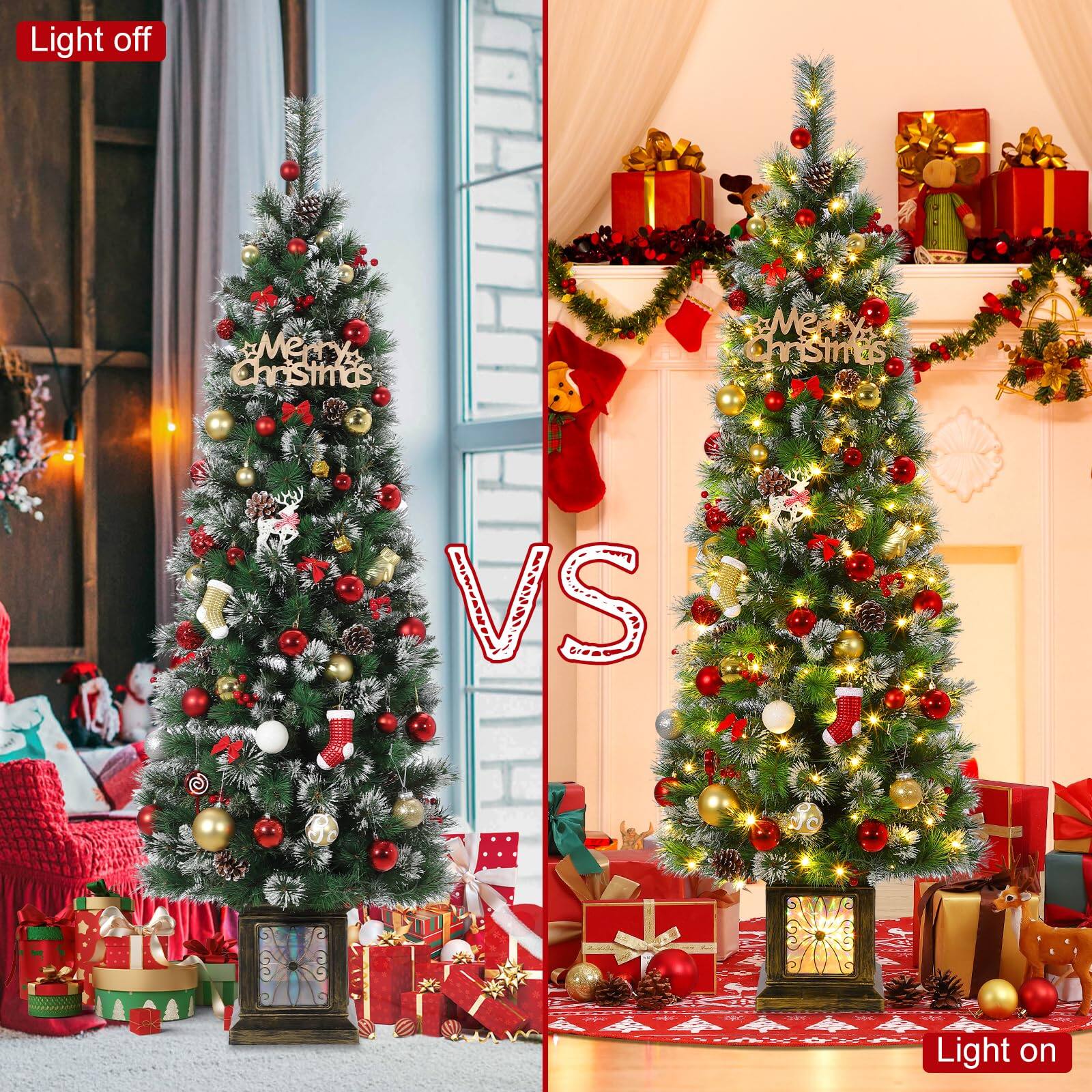 Light off  
Merry Christmas  

VS  

Light on  
Merry Christmas