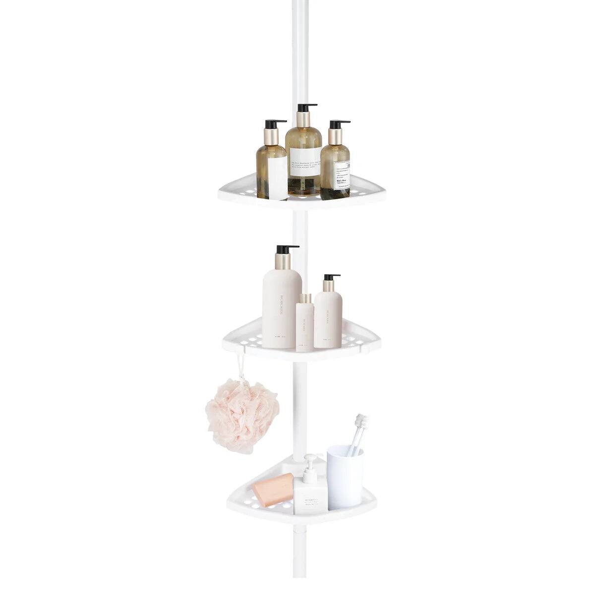 J&V TEXTILES Rustproof Shower Caddy Corner for Bathtub Storage White ...