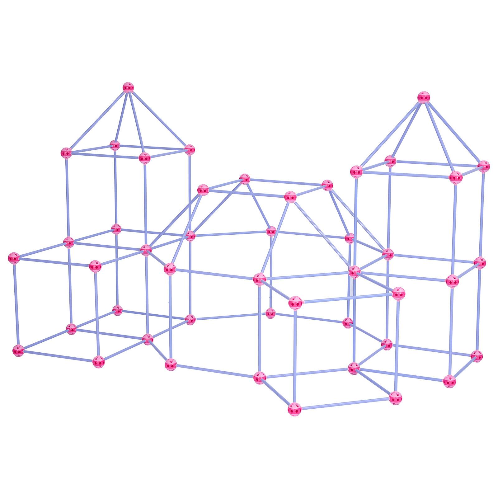 Alt View 5. VEVOR - Fort Building Kit for Kids, 180 PCS Creative STEM Construction Toys, for 4 5 6 7 8+ Year Old Boys Girls, Upgraded Balls - Purple;Pink.