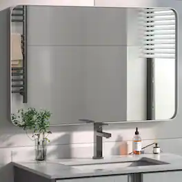 PAIHOME - Classic Stainless Steel Rectangular Wall Mirror - Waterproof and Rustproof Bathroom Mirrors Modern Mirror - Silver-30x40 Inch