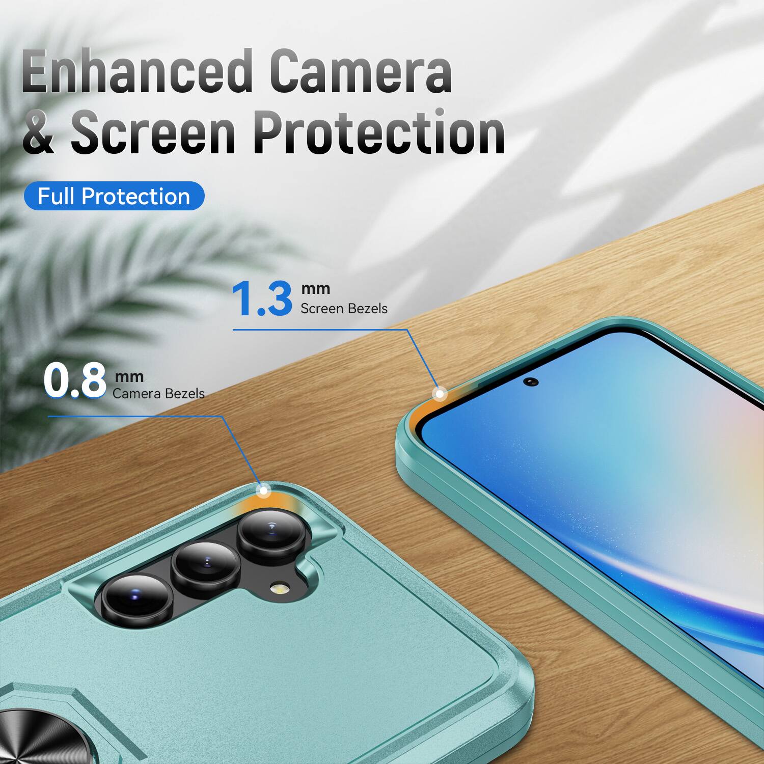 Enhanced Camera & Screen Protection  
Full Protection  
1.3 mm Screen Bezels  
0.8 mm Camera Bezels