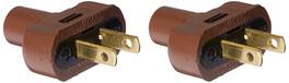 Leviton - L00-48643-000 Flat Plug 15 Amp 2-Pole NEMA 1-15P - Brown