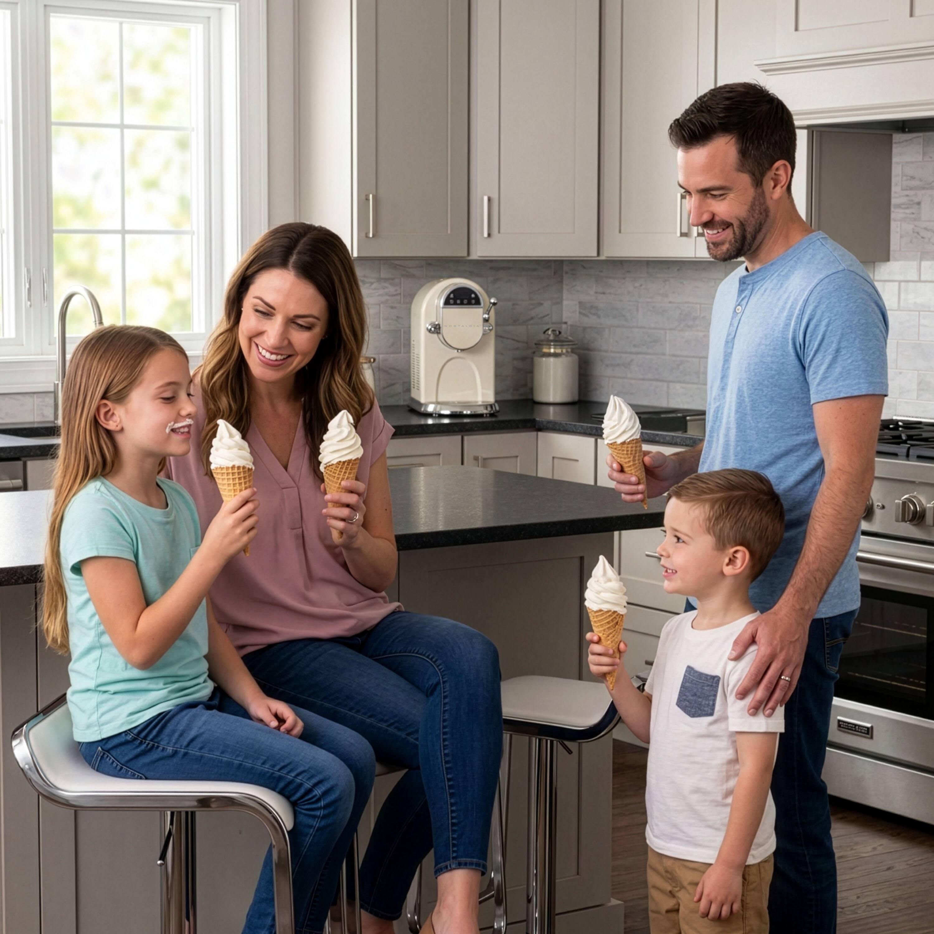 Alt View 1. Nostalgia - Professional 1.25 Qt Soft Serve Ice Cream Machine - Cream.