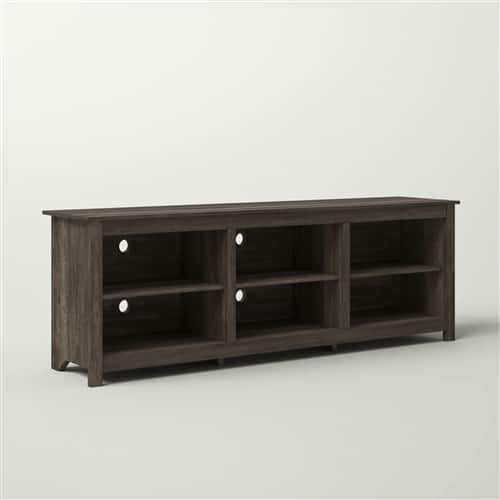 SlickBlue - Large Wood TV Stand, 70-Inch Entertainment Unit for 78-Inch TVs - Dark Brown