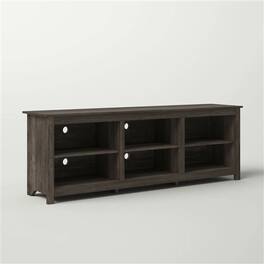 SlickBlue - Large Wood TV Stand, 70-Inch Entertainment Unit for 78-Inch TVs - Dark Brown