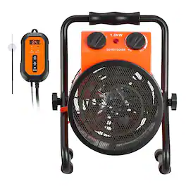 Loheer - 1500W Greenhouse Heater with Thermostat and Heating Tube, IPX4 Electric Space Heater