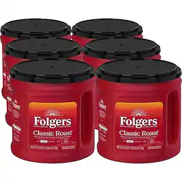 Folgers - Classic Roast Ground Coffee, Medium Roast, 25.9 oz., 6/Carton