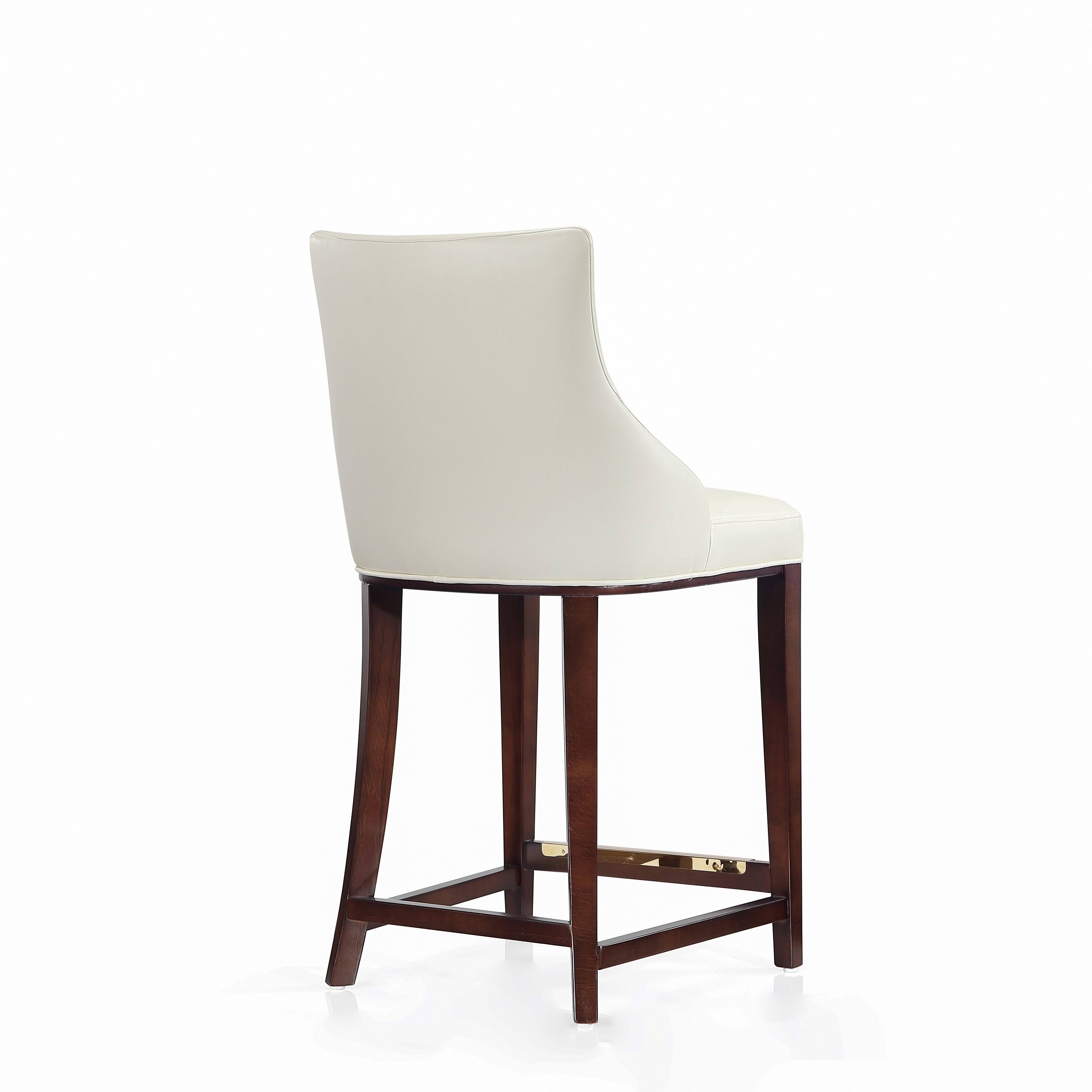 Alt View 3. Manhattan Comfort - Shubert Modern Wood Upholstered Counter Stool - Set of 3 - Ivory.