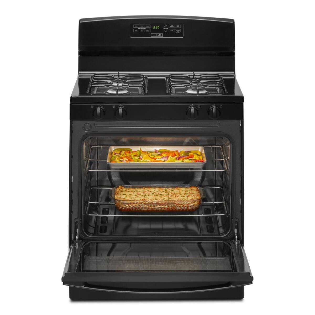 Angle. Amana - Amana - 5.1 Cu. Ft. Freestanding Gas Range with Bake Assist Temps - Black - Black.