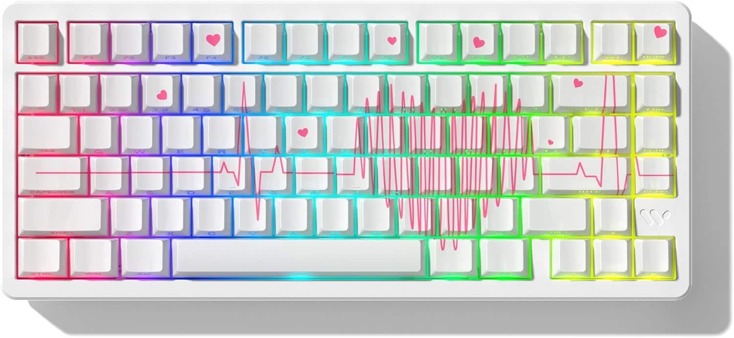 Womier - PBT Keycaps, 130 Keys Dye-Sublimation Cherry Profile Key caps for 100%, 75%, 65%, 60% Mechanical Keyboard - YC-bai