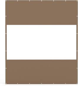 Mondawe - 8'H x 7'W Heavy Duty Outdoor Clear Panel Waterproof PVC Polyester Curtain - Brown