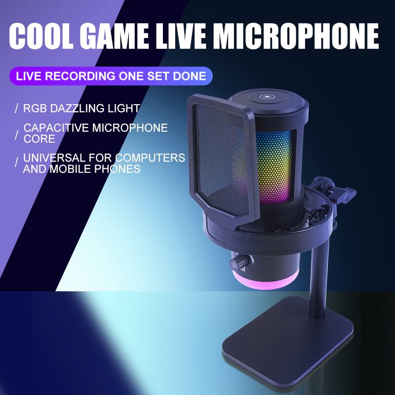 COOL GAME LIVE MICROPHONE

LIVE RECORDING ONE SET DONE

- RGB DAZZLING LIGHT
- CAPACITIVE MICROPHONE
- CORE
- UNIVERSAL FOR COMPUTERS AND MOBILE PHONES