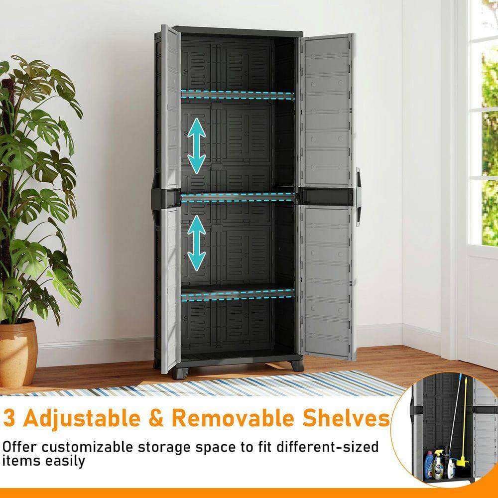 3 Adjustable & Removable Shelves  
Offer customizable storage space to fit different-sized items easily