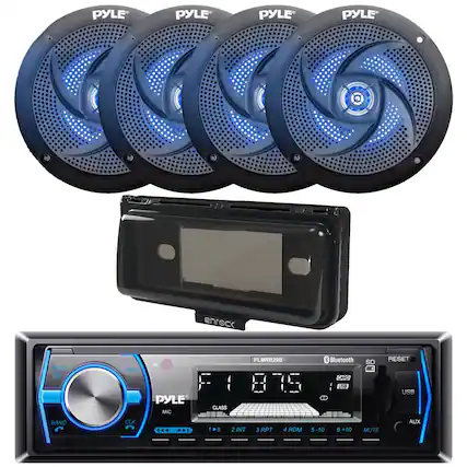 PYLE PYLE PYLE PYLE enrock MODE t AMS IR PYLE MIC CLASS PLMRB298 175 8 Bluetooth CARD 0:8 e0 SD RESET USB BAND CLK I 1 2 INT 3 RPT 4 RDM 5 -10 6 +10 MUTE AUX