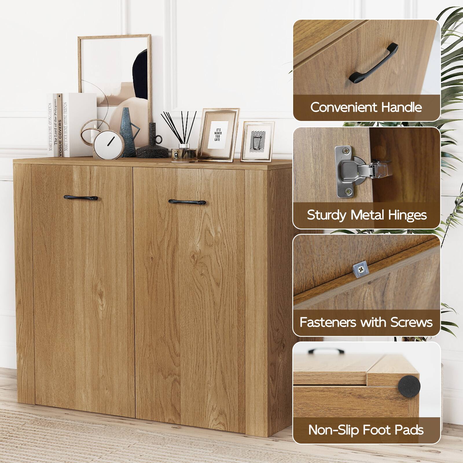 Pbmm 5 EDO SHS Tel Lard SUSAOD VEnatzr | V d AFE 1

Convenient Handle  
Sturdy Metal Hinges  
Fasteners with Screws  
Non-Slip Foot Pads