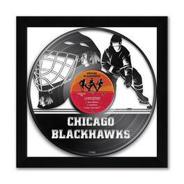 Sporticulture - Chicago Blackhawks 13" x 13" Framed Vinyl Record Art Print - Black