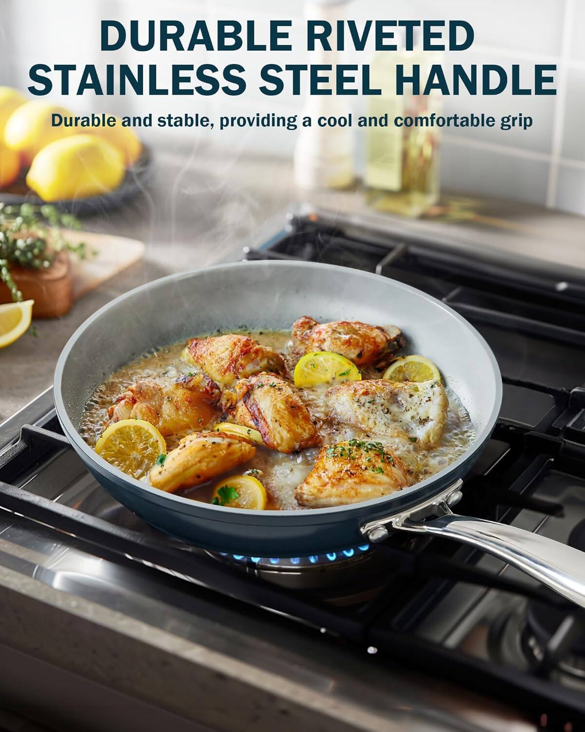 DURABLE RIVETED STAINLESS STEEL HANDLE

Durable and stable, providing a cool and comfortable grip