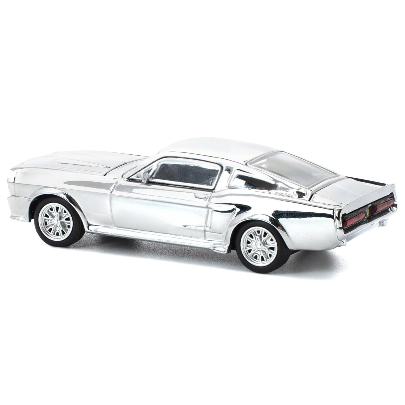 Alt View 3. Pop Race - Shelby Mustang GT500 Silver Chrome 1/64 Diecast Model Car by Pop Race.