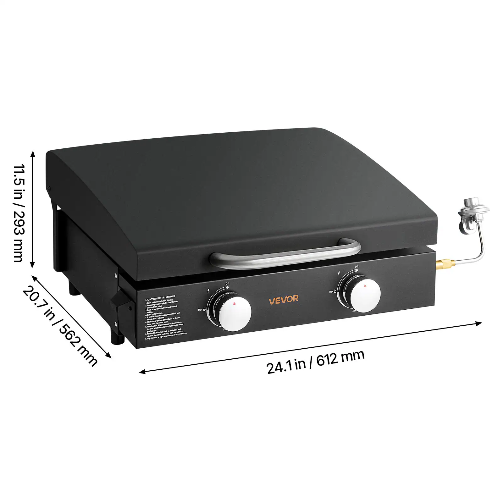 11.5 in / 293 mm  
20.7 in / 562 mm  
24.1 in / 612 mm