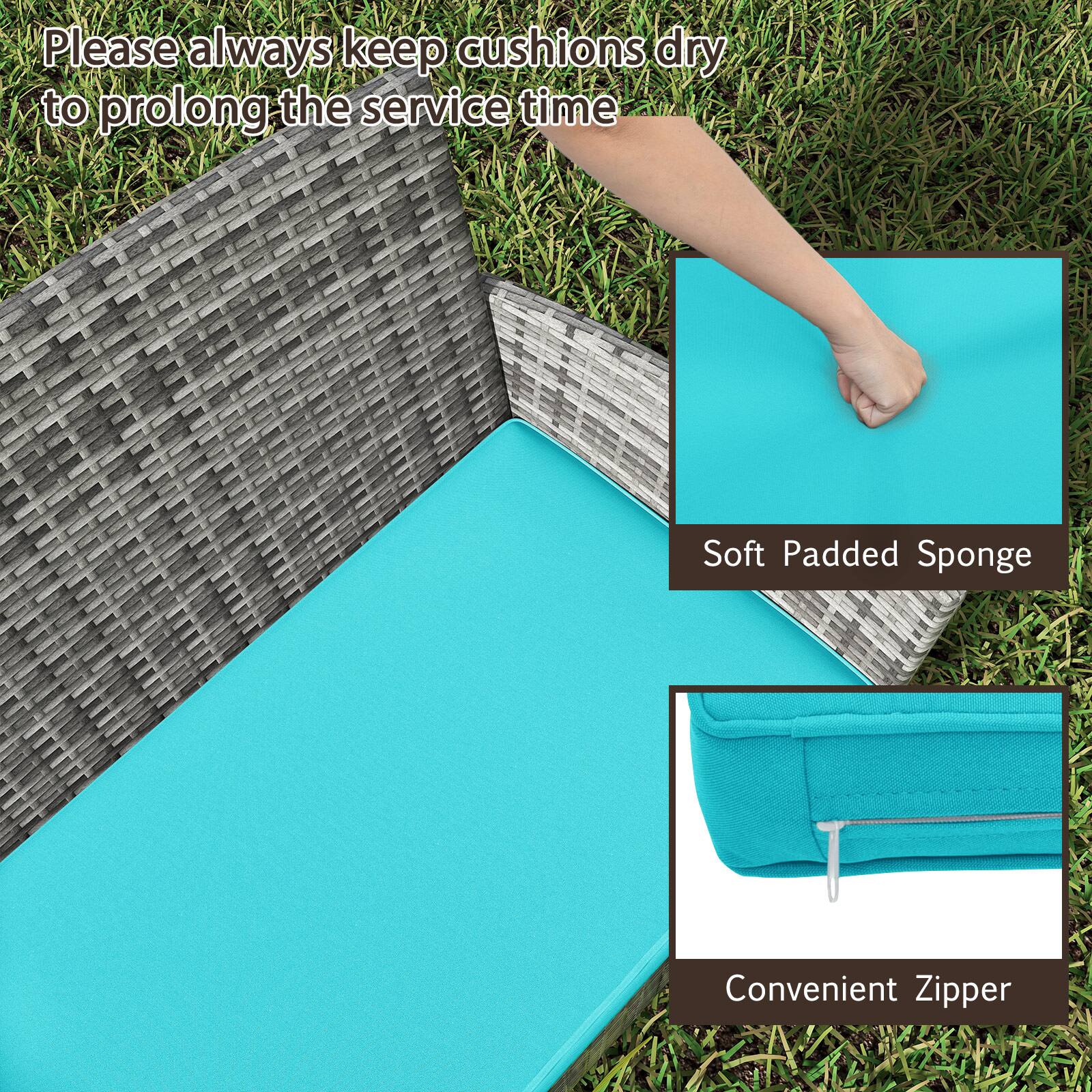 Please always keep cushions dry to prolong the service time

Soft Padded Sponge

Convenient Zipper