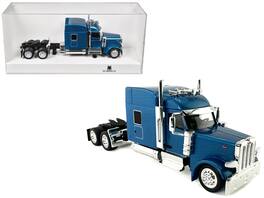 HO Logistics Replicas - Peterbilt 589 with Stand Up Sleeper Cab Blue Metallic 1/87 (HO) Scale Plastic Model Car by HO Logistics