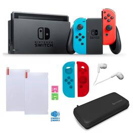 Switch in Red and Blue with Sleevs and Accessories Bundle - Nintendo Switch