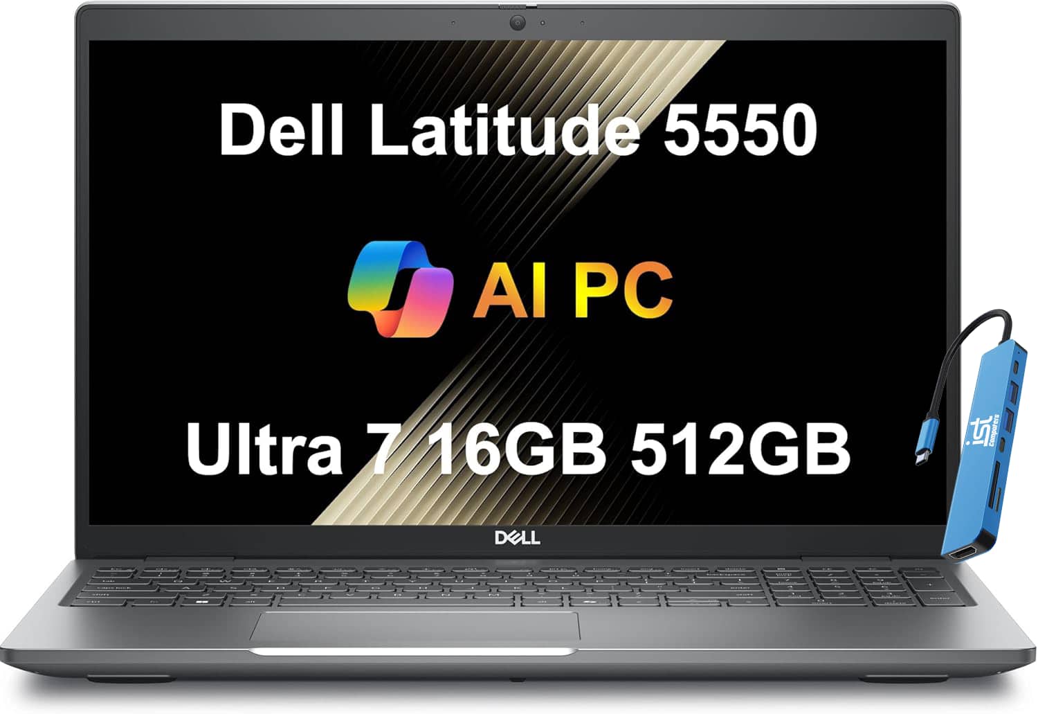 Dell - Latitude 5550 15.6" FHD Laptop - Intel Core Ultra 7 with 16GB Memory - 512GB SSD - Thunderbolt 4 - Backlit - Win 11Pro - Gray