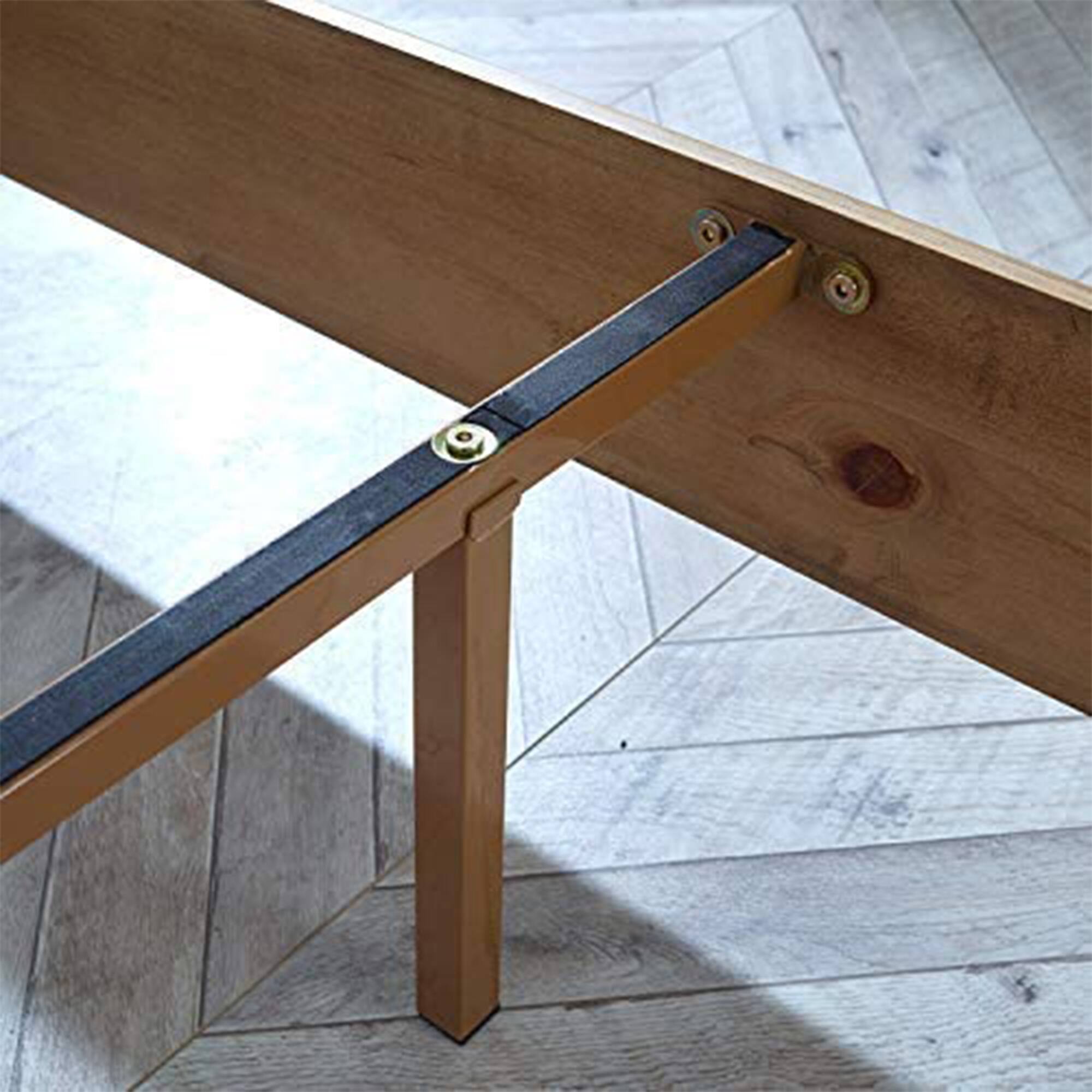 Alt View 3. MUSEHOMEINC - MUSEHOMEINC 12 Inch Solid Pine Wood Platform Bed Frame with Wooden Slats, Full - Brown.