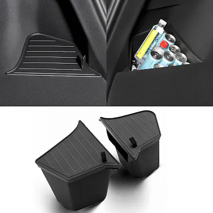 Front. TopFit - Topfit Trunk Rear Side Storage Bins TPE Organizers w/ Carpeted Lid for Tesla Model Y (Juniper 2025-2026).