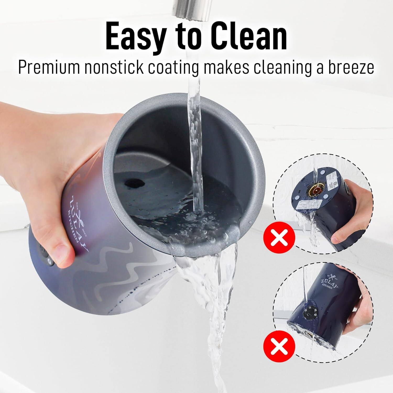 Easy to Clean  
Premium nonstick coating makes cleaning a breeze