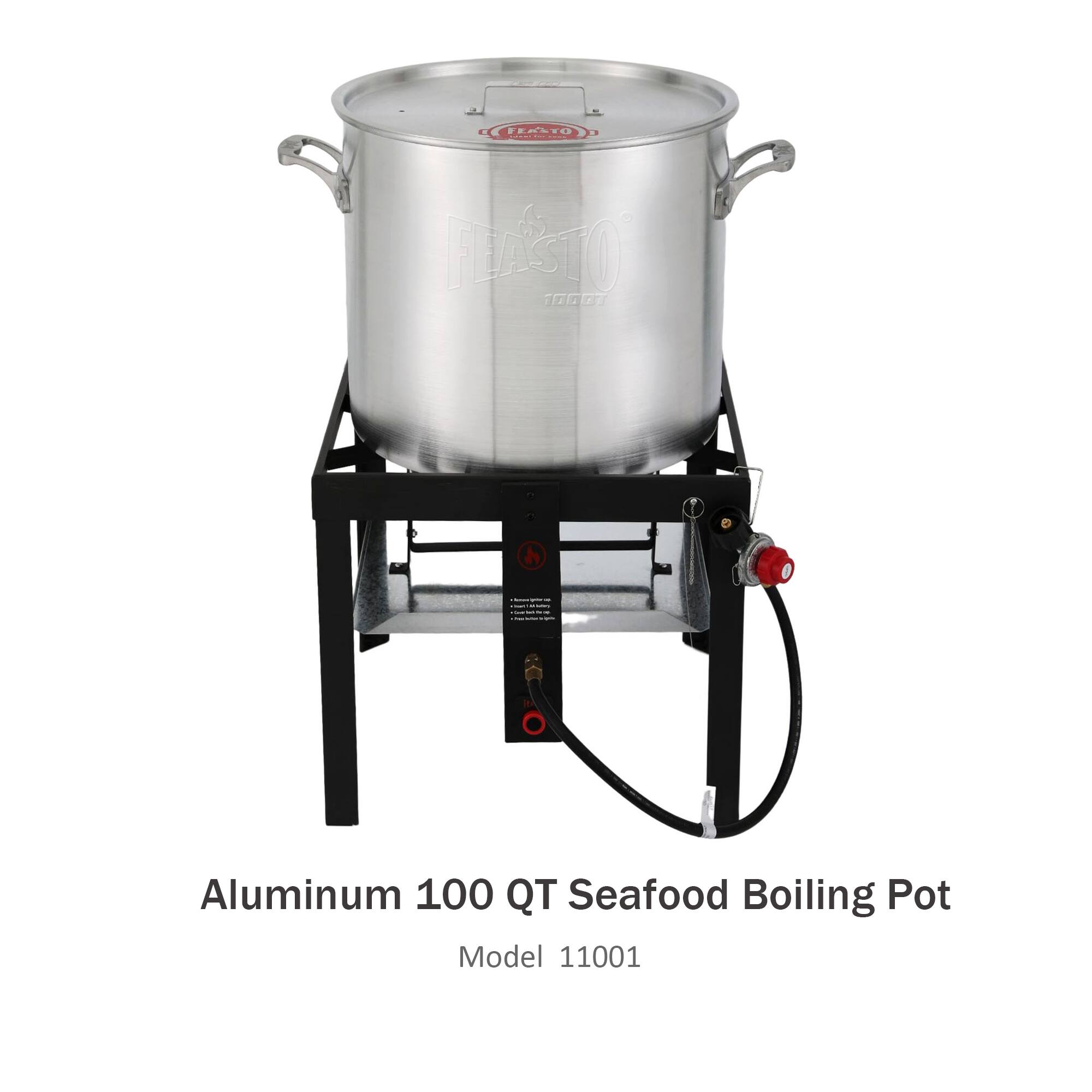 FEASTO - 100QT Outdoor Propane Seafood Boil Pot - Silver