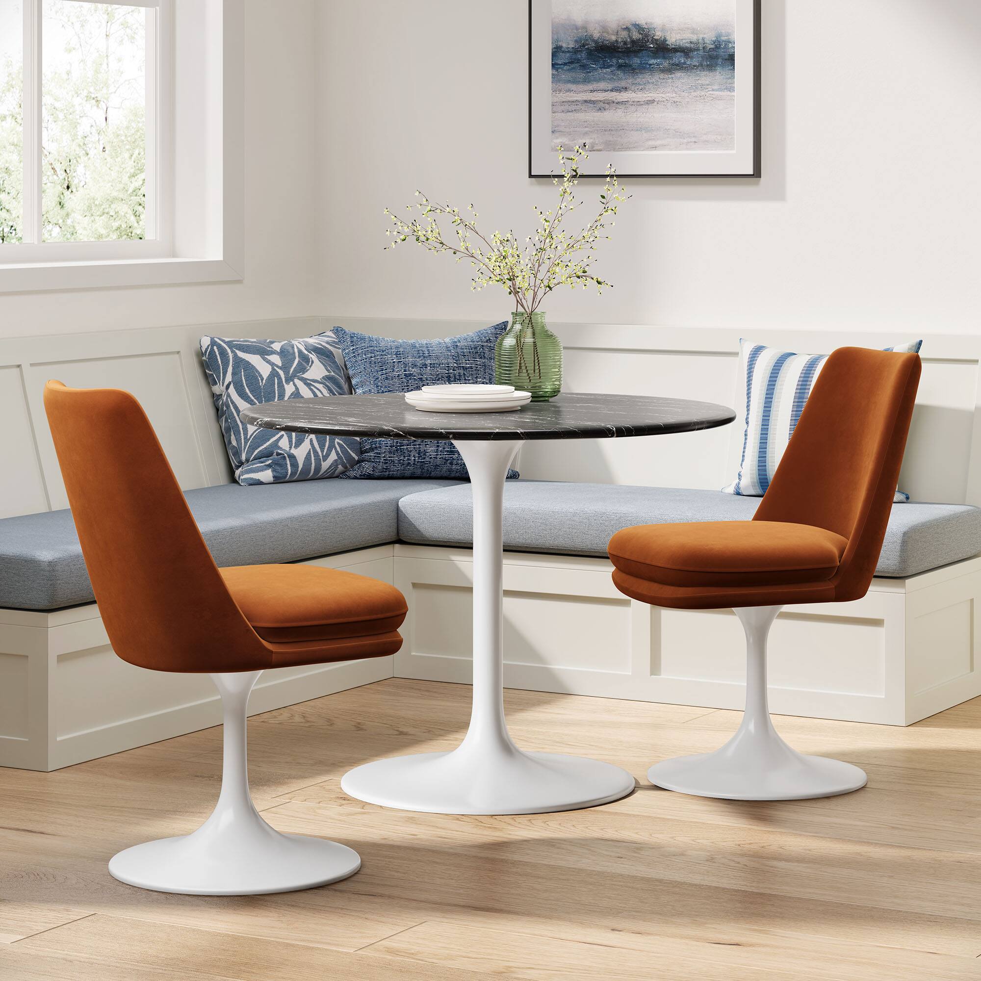 Alt View 4. Modway - Lippa Swivel Dining Performance Velvet Side Chair by Modway - Brown.