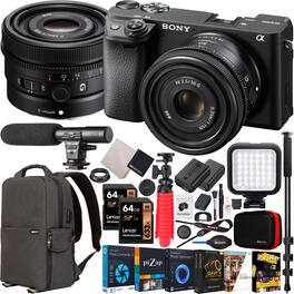 Sony - a6400 Mirrorless 4K APS-C Camera Body + 50mm F2.5 G Lens SEL50F25G Kit Bundle
