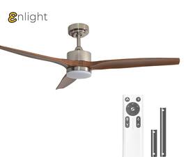 ENLIGHT - 52" Smart DC Ceiling Fan with CCT Dimmable LED Light, 3 Blades, Energy Efficient, Quiet Operation, Indoor Rated - Mahogany Woodgrain