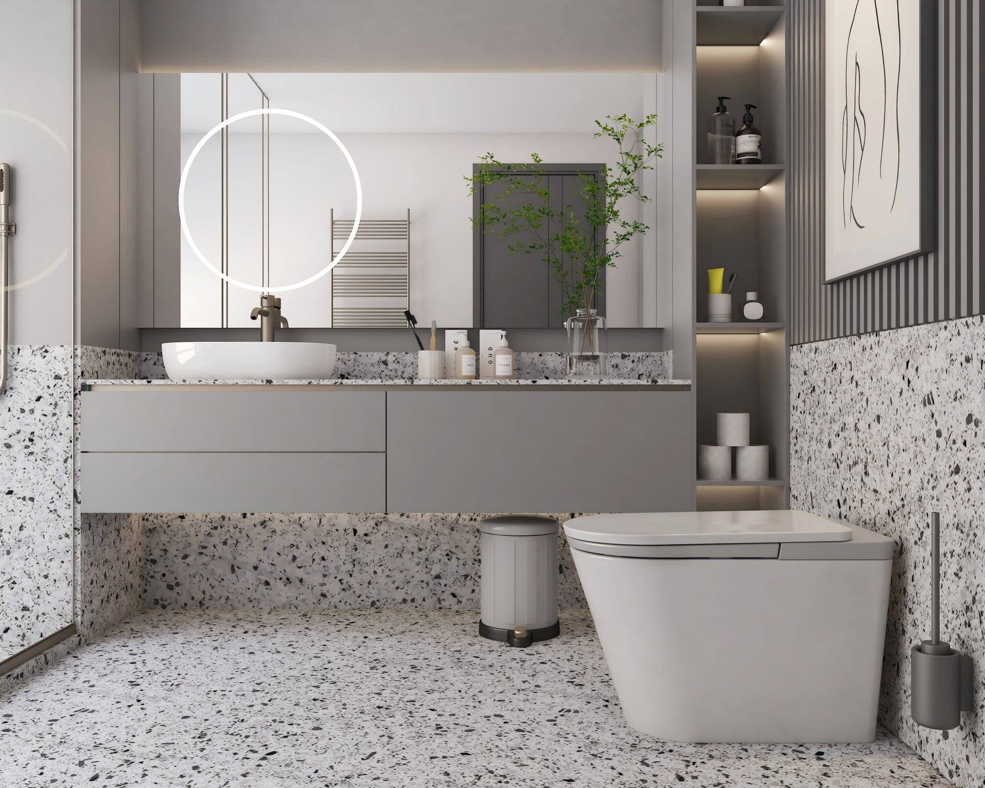 Alt View 7. Boyel Living - Silver Pro Version Smart Toilet Multi Mode Cleaning Heated Seat Auto Lid Sensor Flush Premium Full Function Design - SILVER.