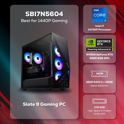 iBUYPOWER Slate Gaming Desktop PC Intel Core i7 14700F 2024 NVIDIA iBUYPOWER Slate Gaming Desktop PC Intel Core i7 14700F 2024 NVIDIA