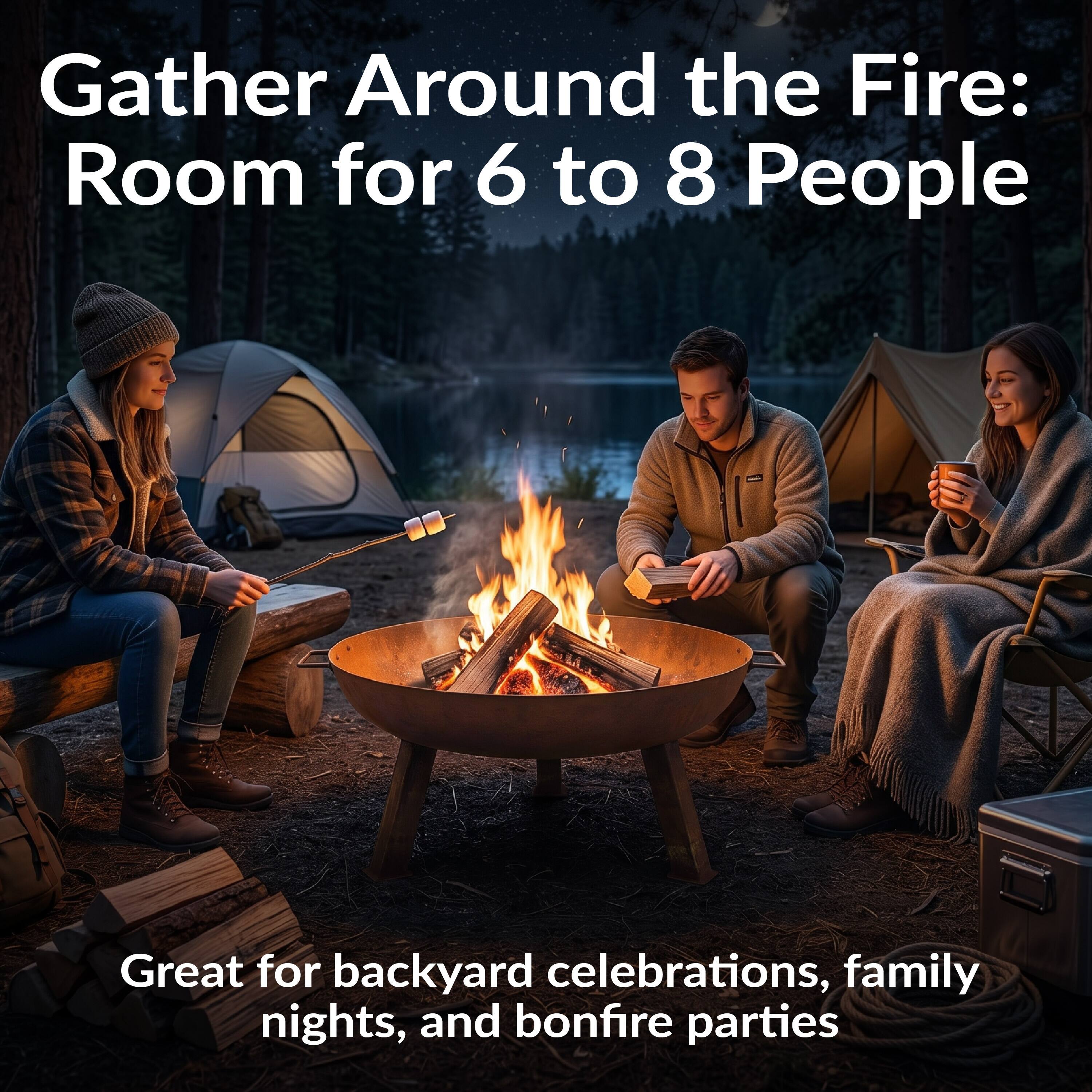 Gather Around the Fire: Room for 6 to 8 People

Great for backyard celebrations, family nights, and bonfire parties